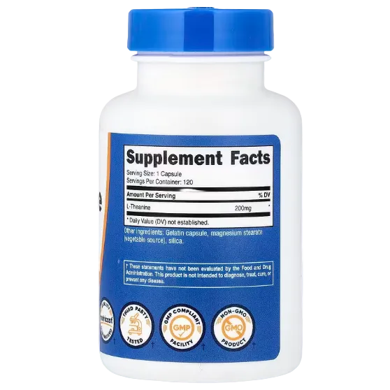 Nutricost L-Theanine – 200 mg, 120 Capsules | Calm, Focus & Relaxation Support