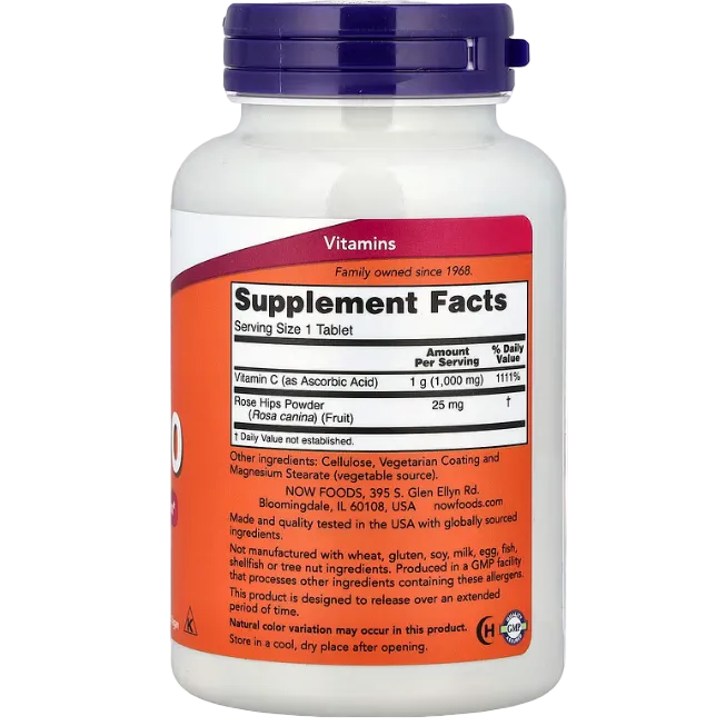 NOW Foods, C-1000 With Rose Hips, 100 Tablets
