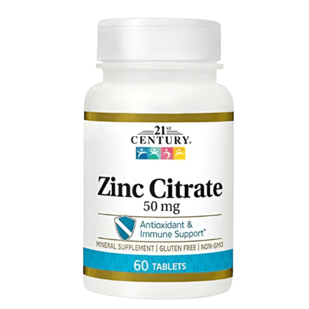 21st Century Zinc Citrate 50 mg 60 Tablets