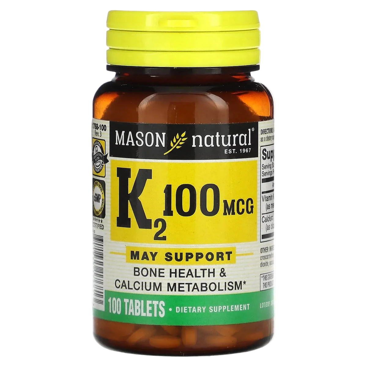 Mason Natural Vitamin K2 100 mcg 100 Tablets