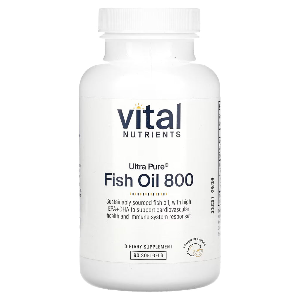 Vital Nutrients, Ultra Pure, Fish Oil 800, Lemon, 90 Softgels