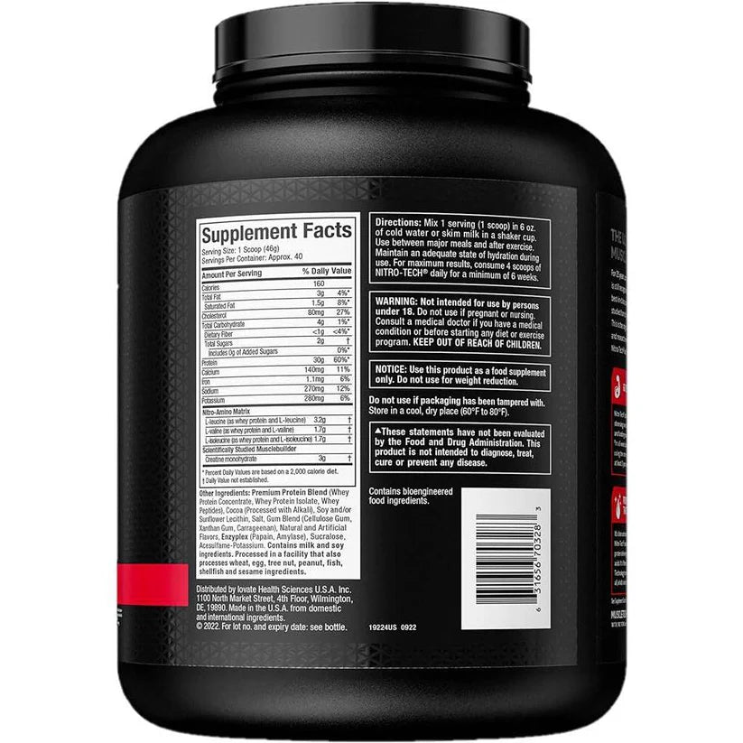 MuscleTech Nitro-Tech Whey Protein with creatine 4lbs