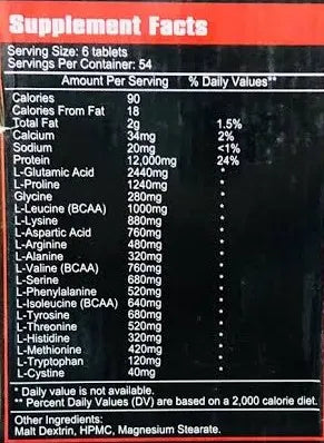 Amino Hardcore 325 Tablets