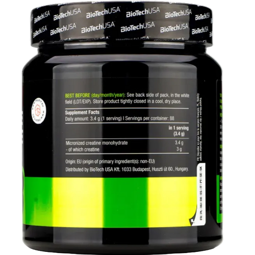 BioTech USA 100% Creatine Monohydrate – 300 g | Strength, Power & Muscle Performance