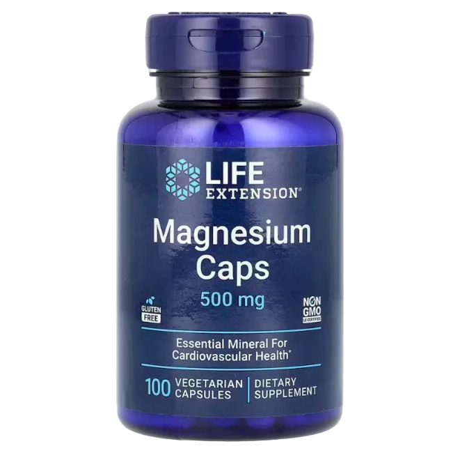 Life Extension Magnesium Caps – 500 mg, 100 Vegetarian Capsules | Muscle Function, Nerve Support & Relaxation
