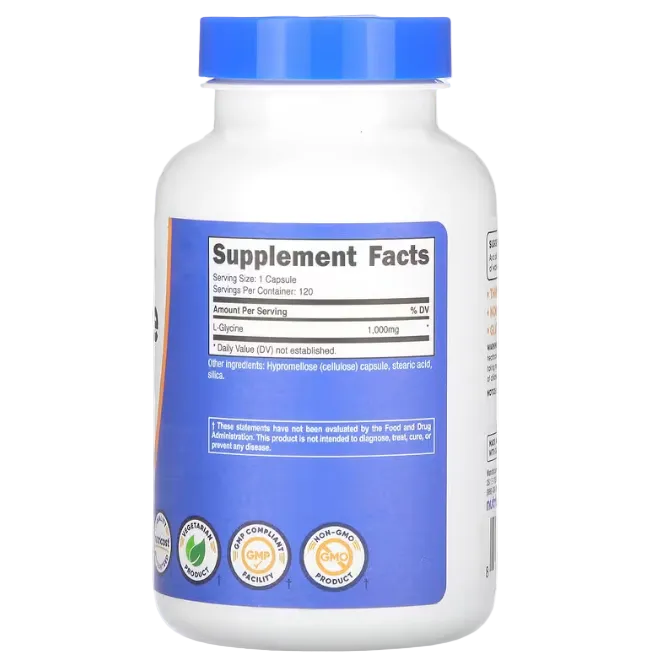 Nutricost L-Glycine 1000 mg 120 Capsules