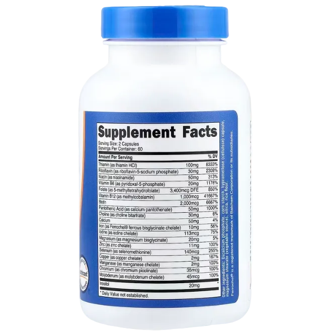 Nutricost, Methylated Vitamin B Complex, 120 Capsules