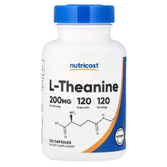Nutricost L-Theanine – 200 mg, 120 Capsules | Calm, Focus & Relaxation Support