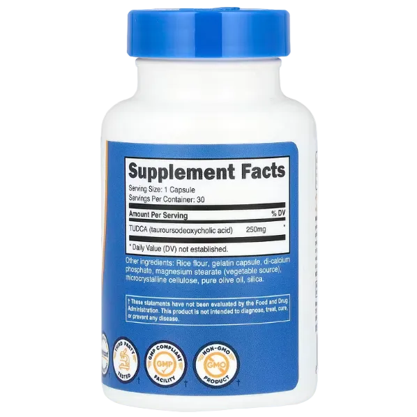 Nutricost TUDCA – 250 mg, 30 Capsules | Liver, Bile Flow & Detox Support
